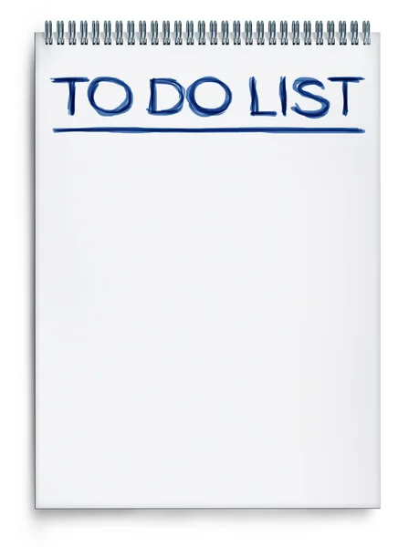 To-do-Liste auf einem Notizblock — Stockfoto