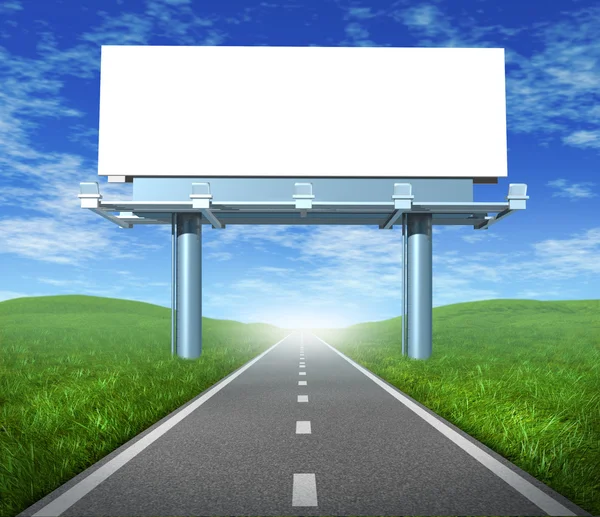 Boş yol billboard — Stok fotoğraf