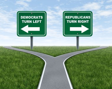 Democrats and Republicans election choices clipart