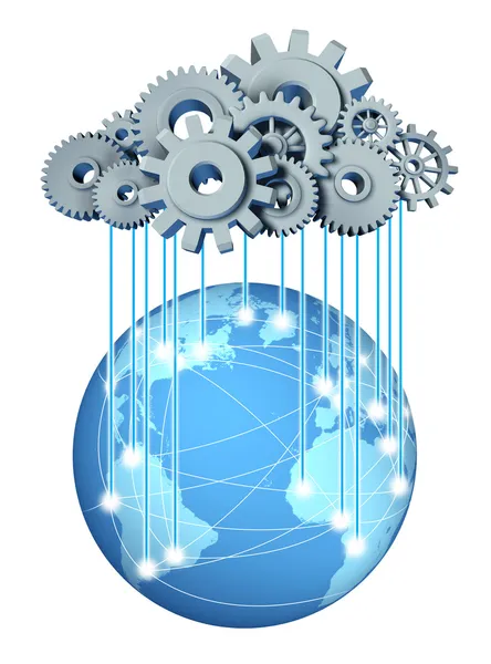 Globális felhő számítógépes hálózat — Stock Fotó