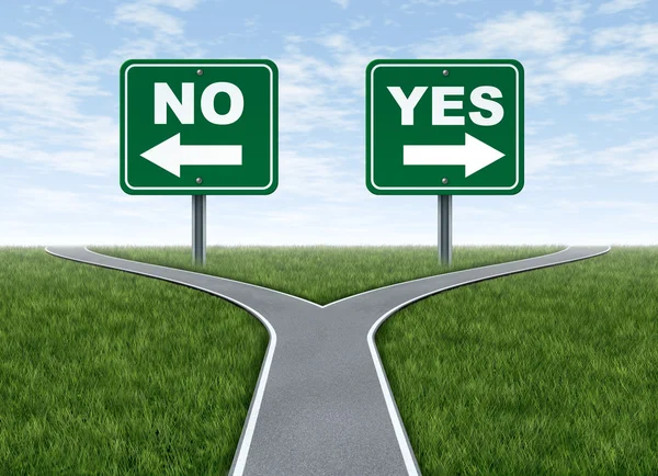 Evet ya da Hayır karar — Stok fotoğraf