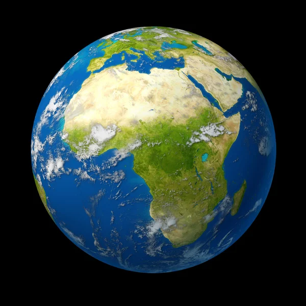 Afrika op de wereldbol — Stockfoto