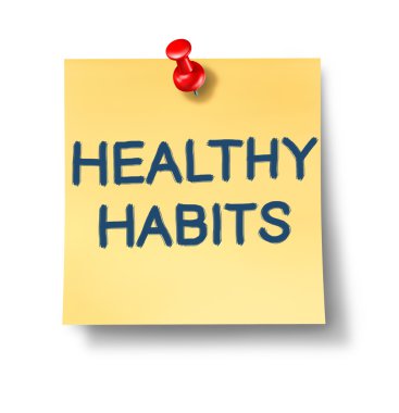 Healthy habits office notes clipart