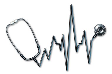 Stethoscope EKG healthcare symbol clipart