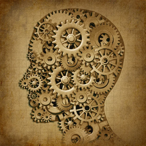Brain intelligence grunge machine medical symbol — Stock Photo, Image