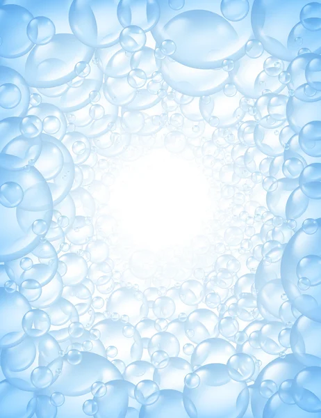 Sfondo bolle in prospettiva con bagliore centrale — Foto Stock