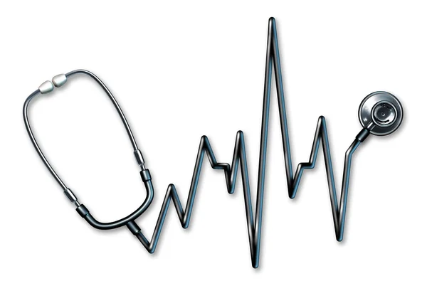 Estetoscopio símbolo de salud EKG —  Fotos de Stock