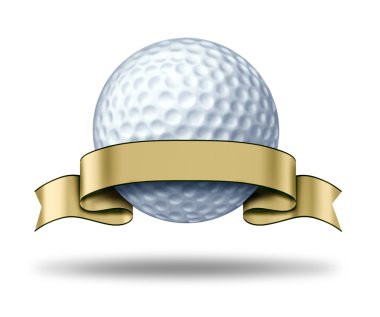 Golf Award with blank gold label clipart