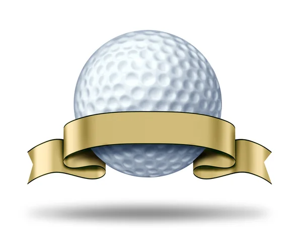 Prêmio de golfe com etiqueta de ouro em branco — Fotografia de Stock