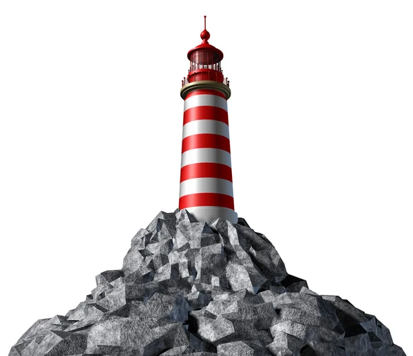 Lighthouse on a rock mountain — Stock Photo, Image