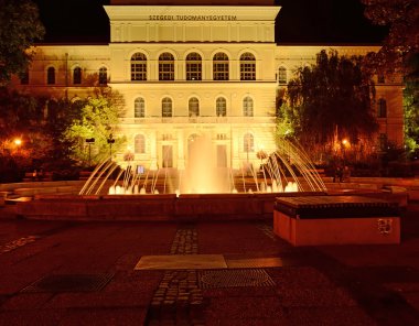 University of Szeged at night clipart