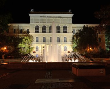 University of Szeged at night clipart
