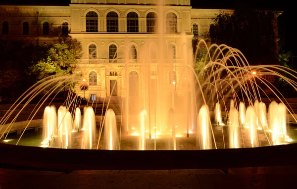 stock image Fountain at night