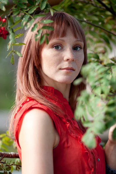 Beautiful redheaded woman portrait — Stock Photo, Image
