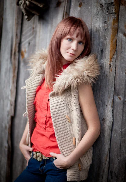 stock image Beautiful redheaded woman portrait