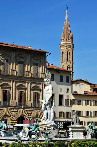 Florencie, socha neptun, Itálie — Stock fotografie