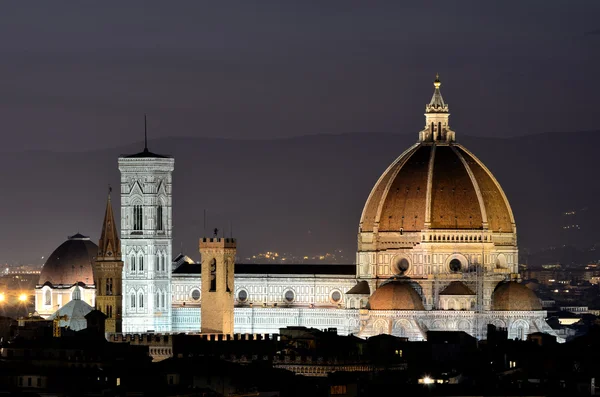Firenze cupola, vista notturna, Toscana — Foto Stock