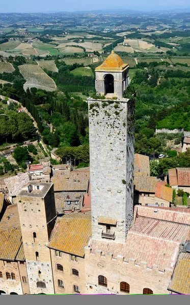 San gimignano, şehrin güzel kuleler, Toskana — Stok fotoğraf
