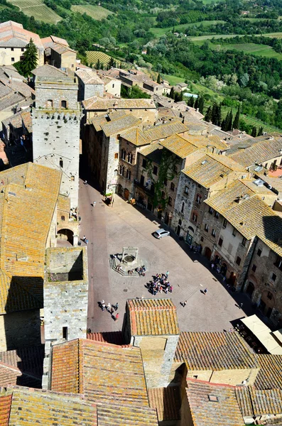 San gimignano, stad van mooie torens, Toscane — Stockfoto