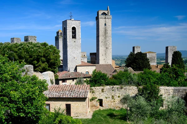 San Gimignano, pueblo de hermosas torres, Toscana —  Fotos de Stock