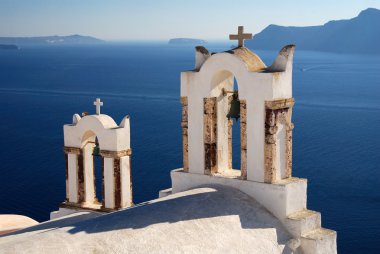 Oia church in Santorini island, Greece clipart