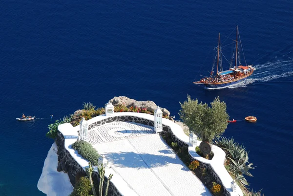 Santorini landschap, van oia stad — Stockfoto