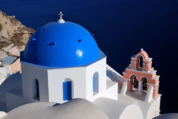 Традиційні церкви в Фіра, Греція — стокове фото