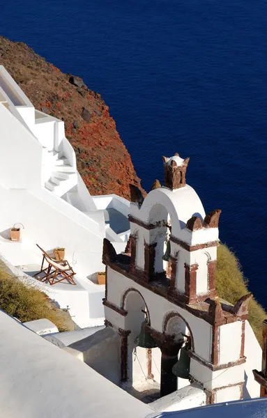 Traditionella kyrkan i santorini island, Grekland — Stockfoto