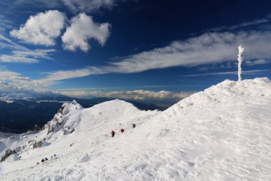 Romanya, Karpat Dağları kış manzarası