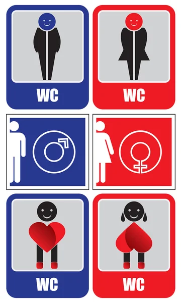 Signes vectoriels de toilettes — Image vectorielle