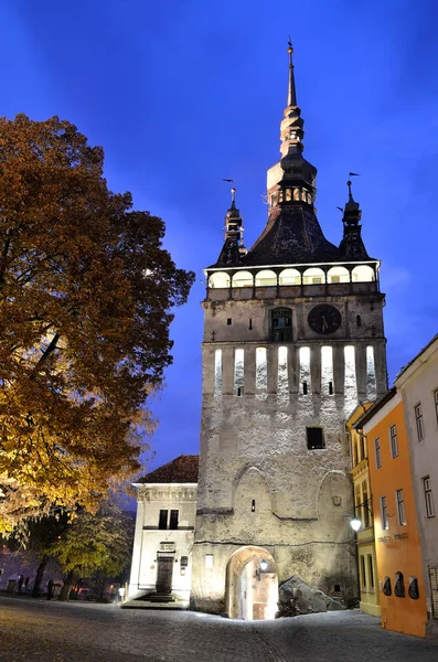 Sighisoara, Wieża zegarowa, Saksonii zabytkiem w Transylwanii — Zdjęcie stockowe