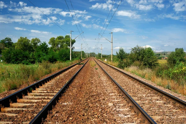 Kolejowych zelektryfikowanych — Zdjęcie stockowe