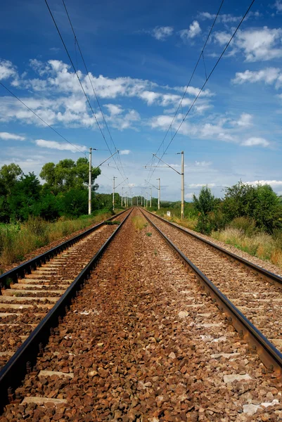 Ferrovia eletrificada — Fotografia de Stock