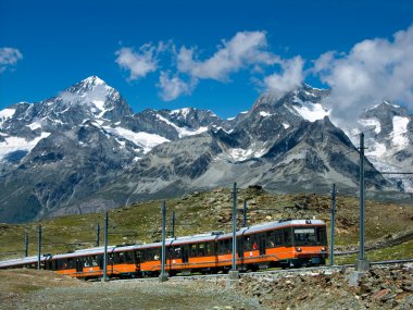 Gornergrat train in Switzerland Alps clipart