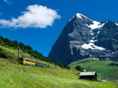 Jungfraubahn train in Eiger mountain, Switzerland clipart