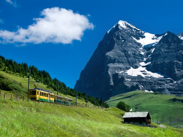 Jungfraubahn train in Eiger mountain, Switzerland — Stockfoto