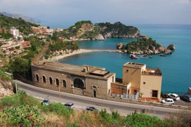 Taormina and Isola Bella, Sicily, Italy clipart