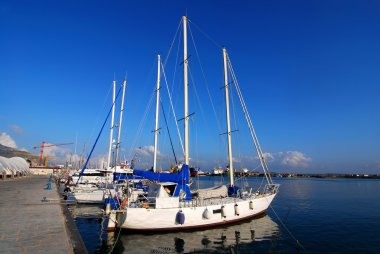 Yachts in harbour of Trapani, Sicily clipart