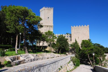 Balio castle towers in Erice, Sicily clipart