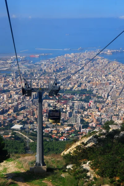 stock image Trapani view from Erice cablecar