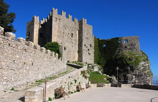 Normandisch kasteel in erice, Sicilië — Stockfoto