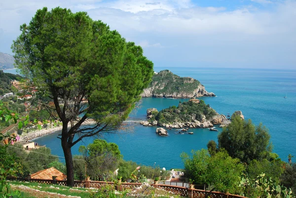 Bella isola in taormina, sizilien lizenzfreie Stockbilder