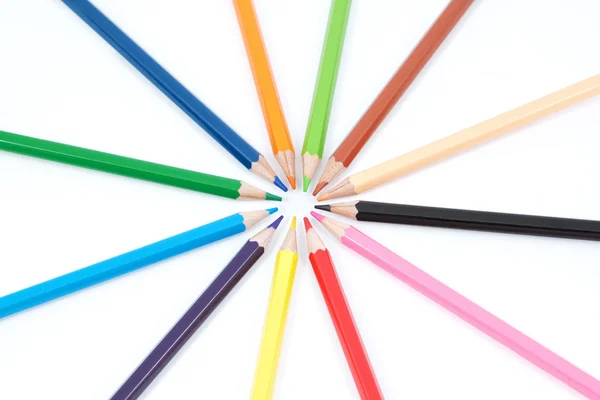 Egy csillag alakú színes ceruza készlet. a fehér háttérben — Stock Fotó
