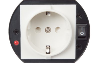 Isolated power outlet with button