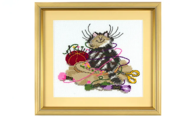 Embroidery_cat — Stock Photo, Image