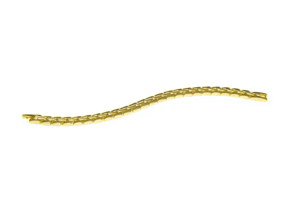 Złota bransoletka na białym tle — Zdjęcie stockowe