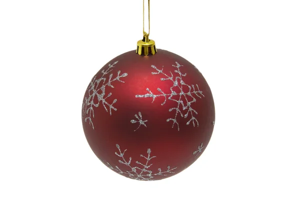 白い背景の赤いクリスマスボール — ストック写真