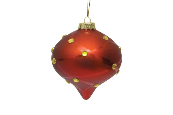 白い背景の赤いクリスマスボール — ストック写真
