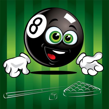 Funny smiling Pool Ball clipart