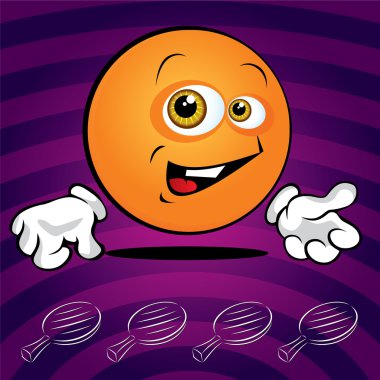 Funny smiling ping pong ball clipart